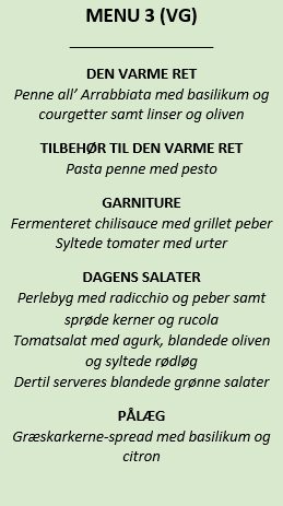 Menu 3 frokostordning eksempel.grøn