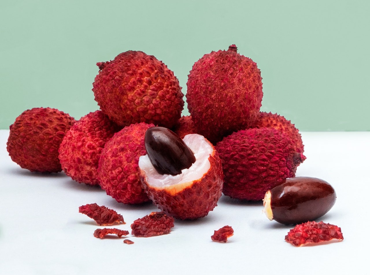 Eksempel på eksotisk frugt, Litchi