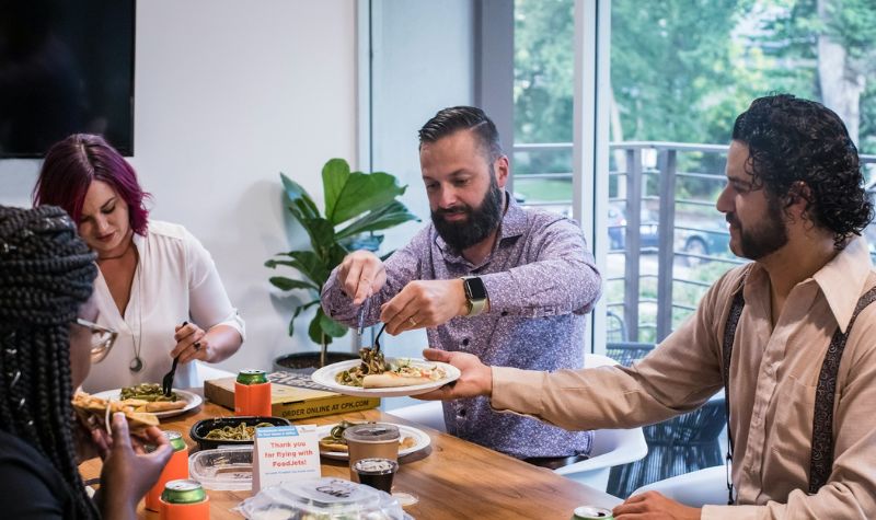 frokostpause på arbejdet