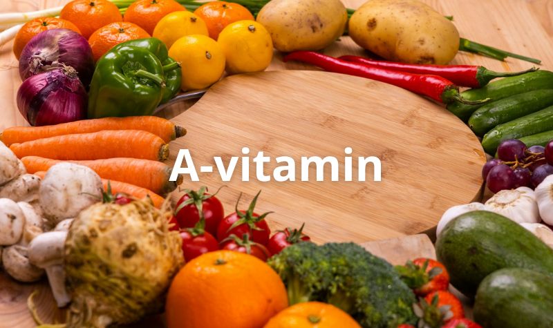 Mad A vitamin forskellige fødevarer med A vitamin i